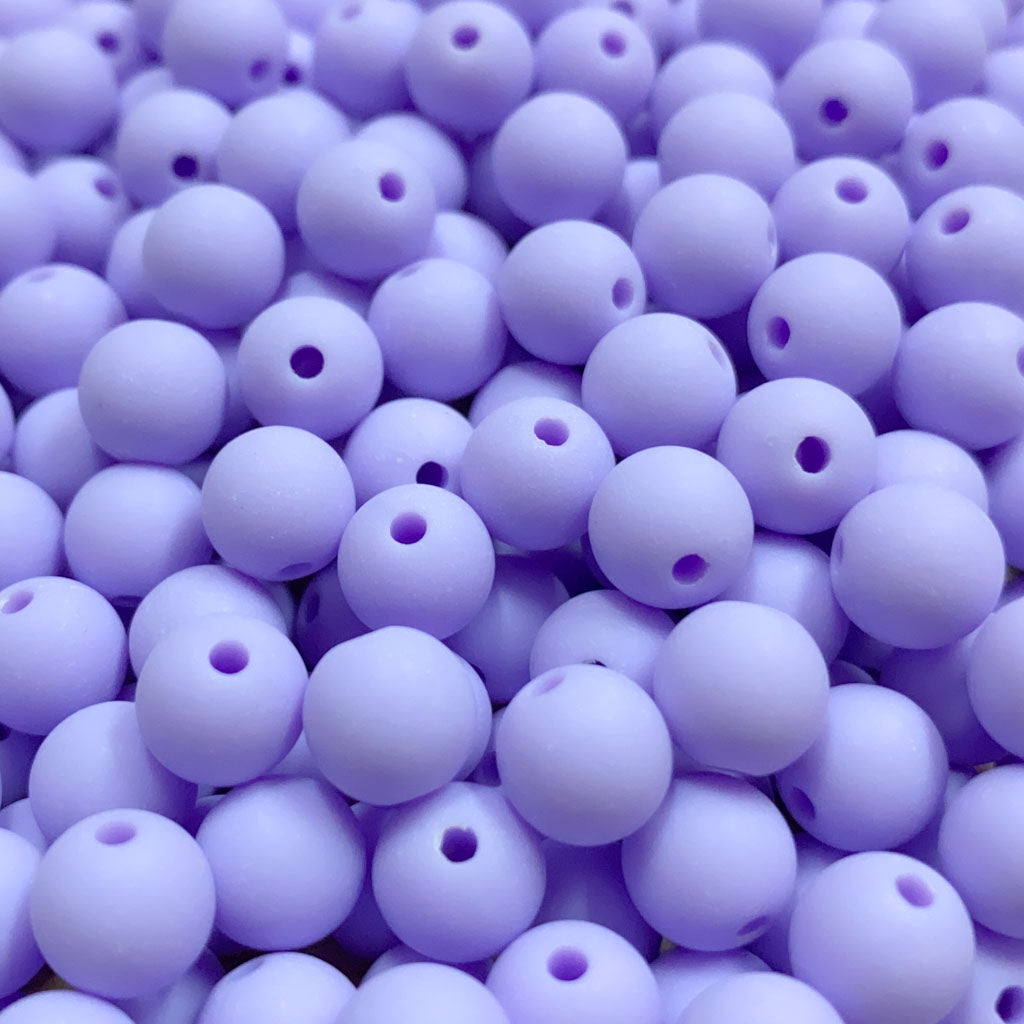 Contas acrílicas fosca 8mm lavanda