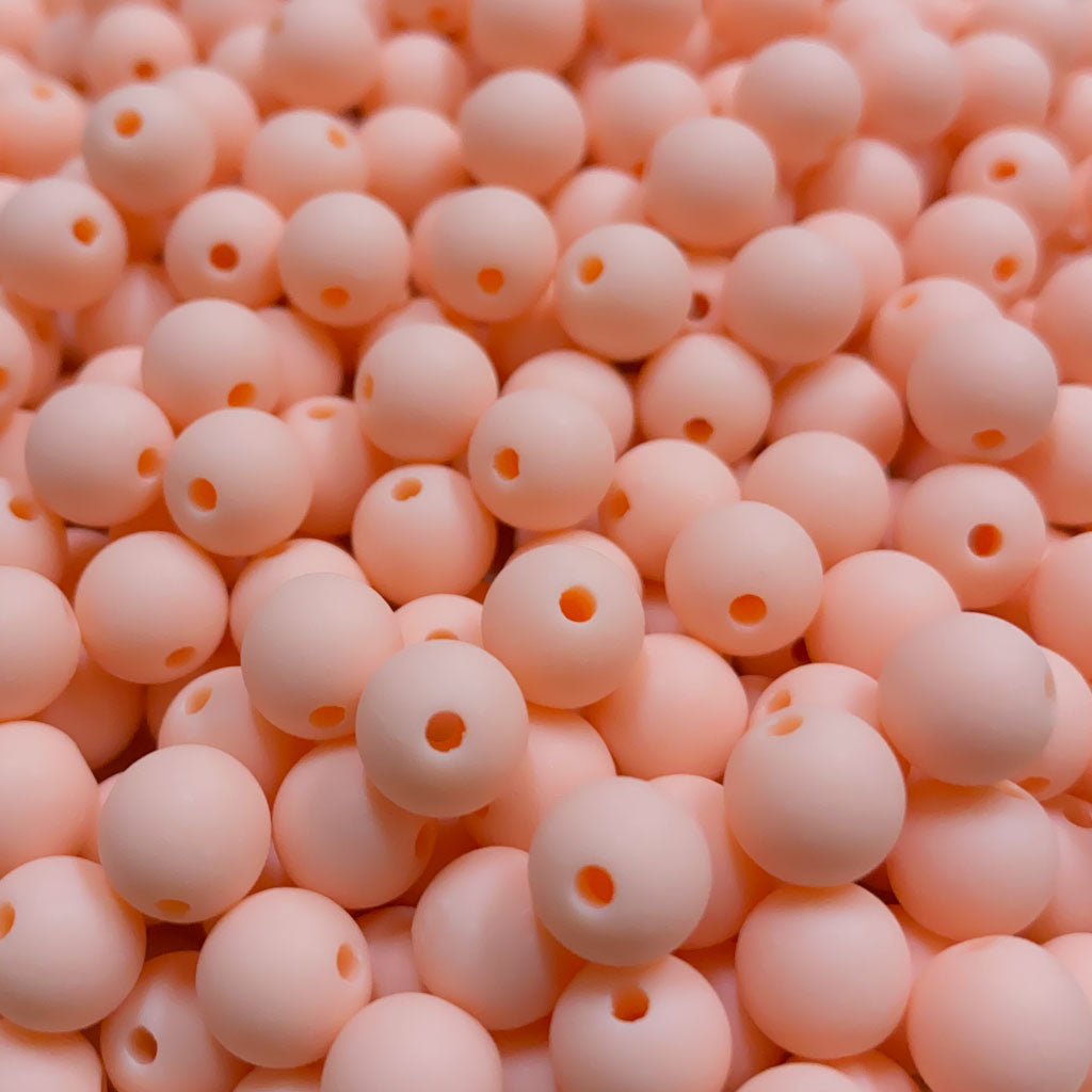 Contas acrílicas fosca 8mm salmão claro
