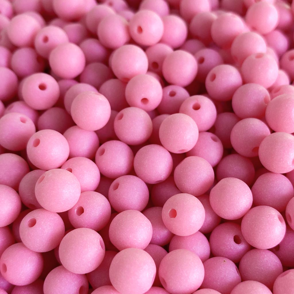 Contas acrílicas fosca 8mm rosa choque