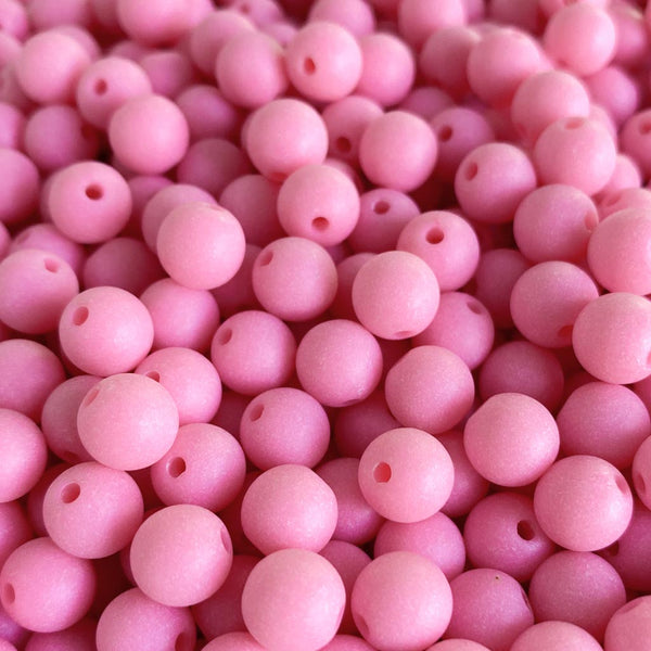 Contas acrílicas fosca 8mm rosa choque