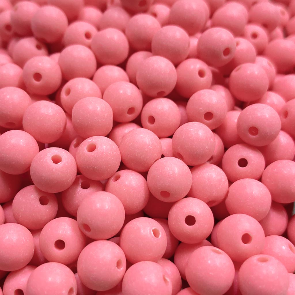 Contas acrílicas fosca 8mm rosa vermelho