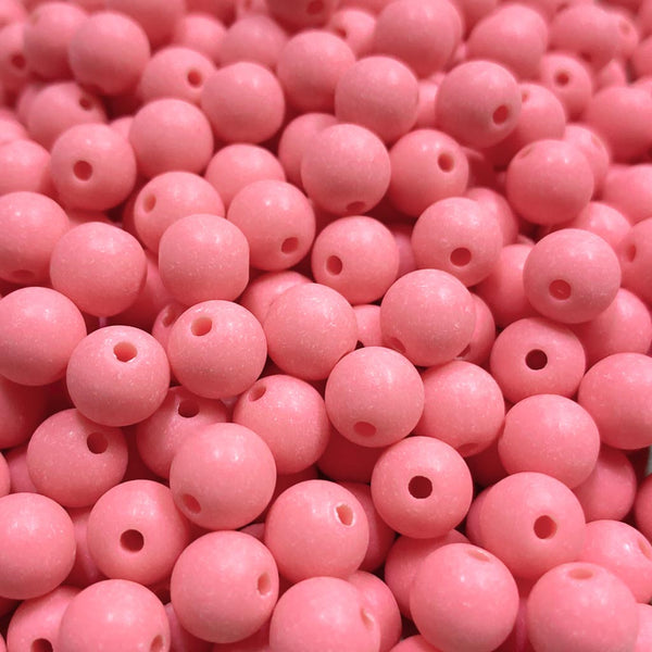 Contas acrílicas fosca 8mm rosa vermelho