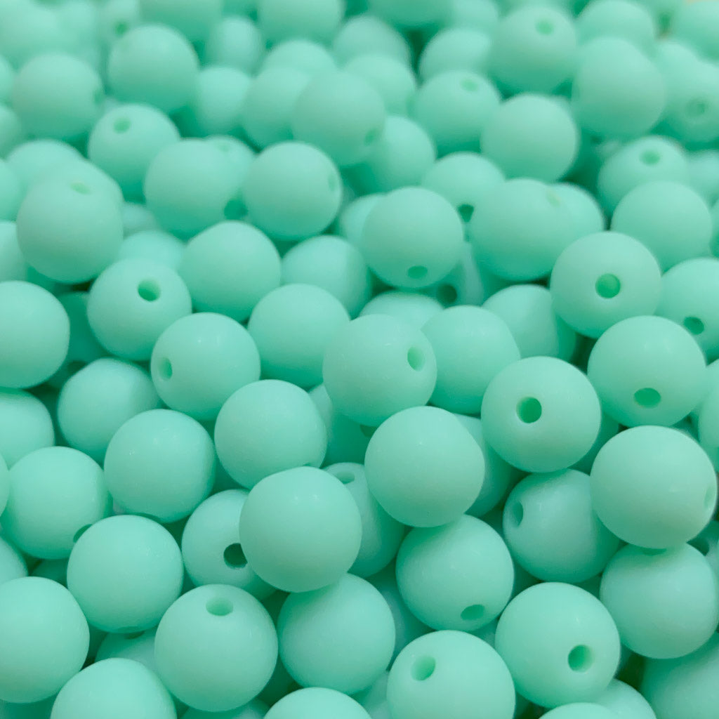 Contas acrílicas fosca 8mm verde água