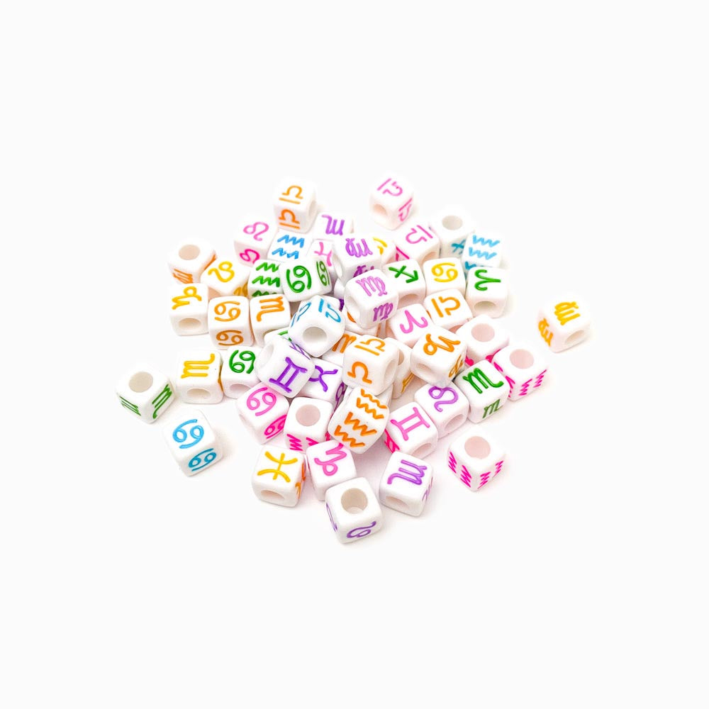 Contas acrílicas com signo