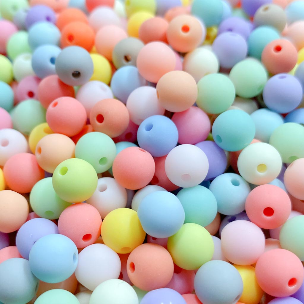 Contas acrílicas fosca 8mm sortidas