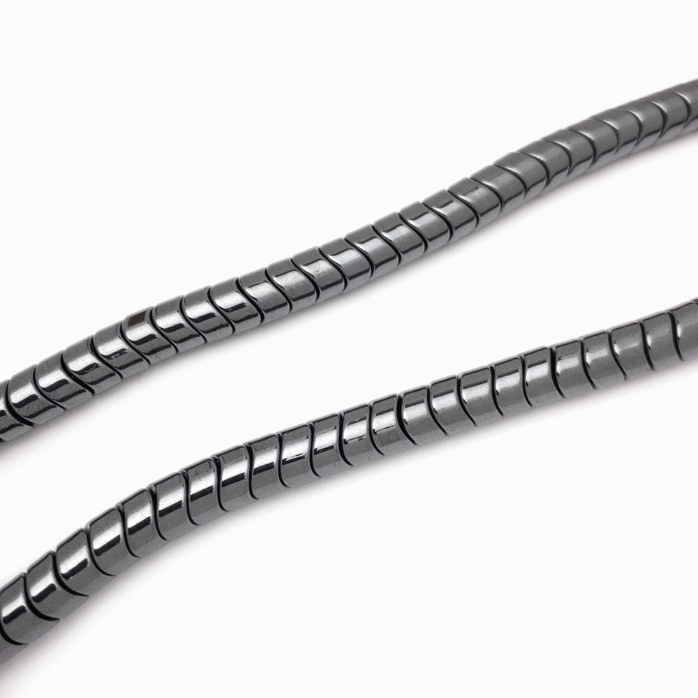 Contas de hematita disco prateado