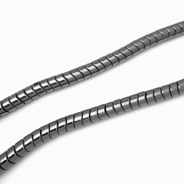 Contas de hematita disco prateado