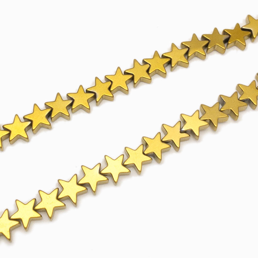 Contas de hematita estrela dourado