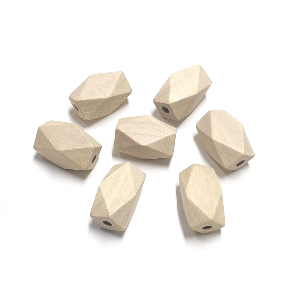 Contas de madeira hexagonal