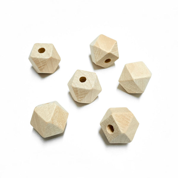Contas de madeira hexagonal