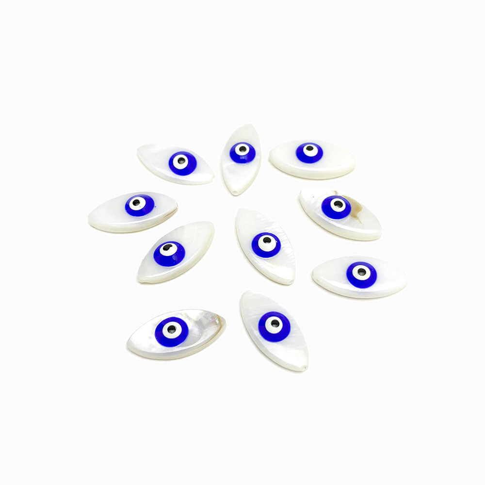 Entremeio Olho Turco Madrepérola 17x8mm