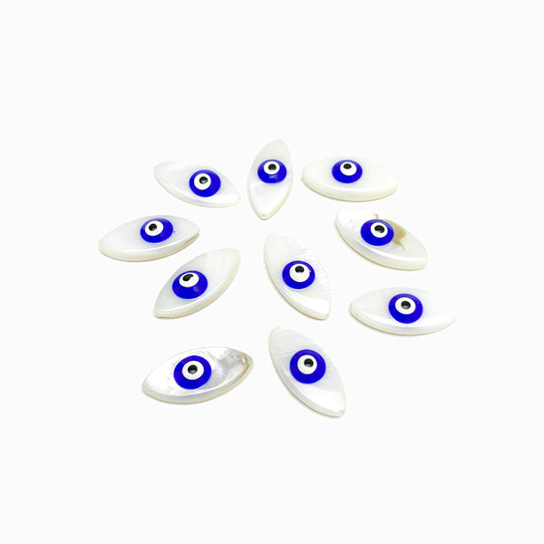 Entremeio Olho Turco Madrepérola 17x8mm