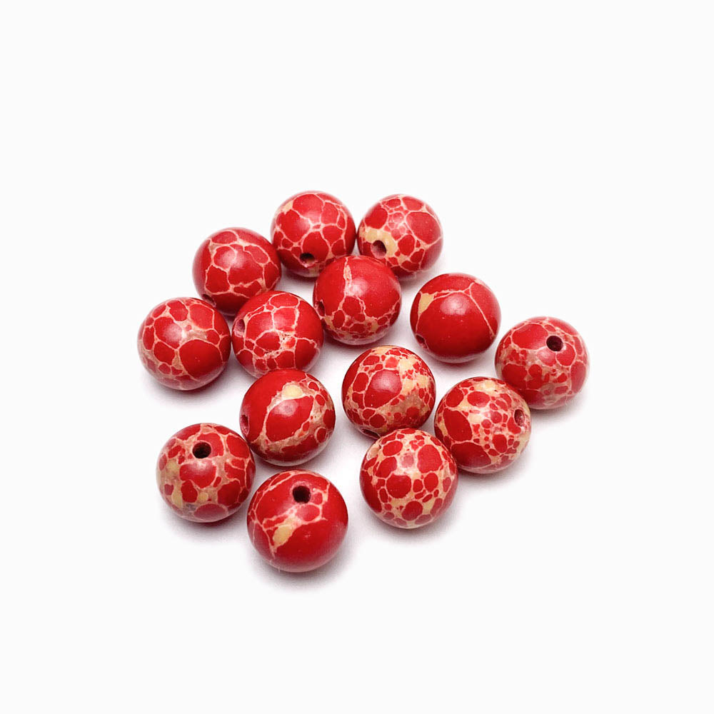 Fiada Contas Pedra Jaspe Imperial Vermelho 8mm