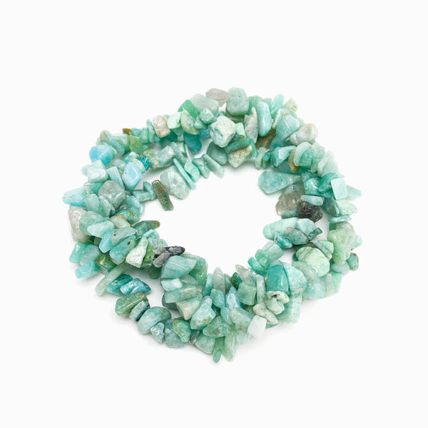 Contas de pedra cascalho verde agua