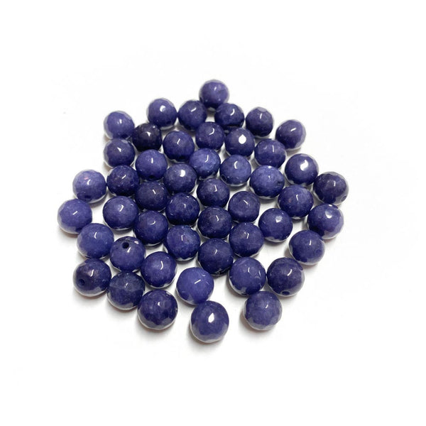 Contas de pedra semipreciosa facetadas azul escuro