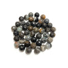 Contas de pedra semipreciosa facetadas cinza