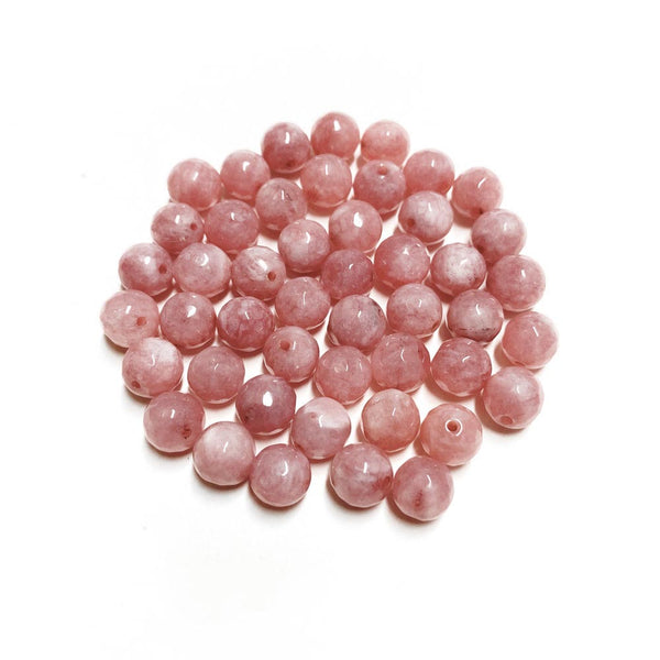 Contas de pedra semipreciosa facetadas rosa