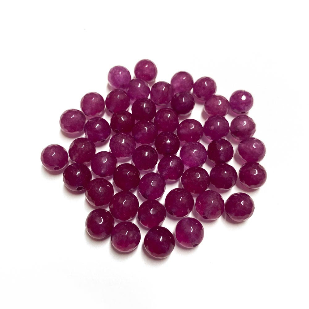 Contas de pedra semipreciosa facetadas roxo