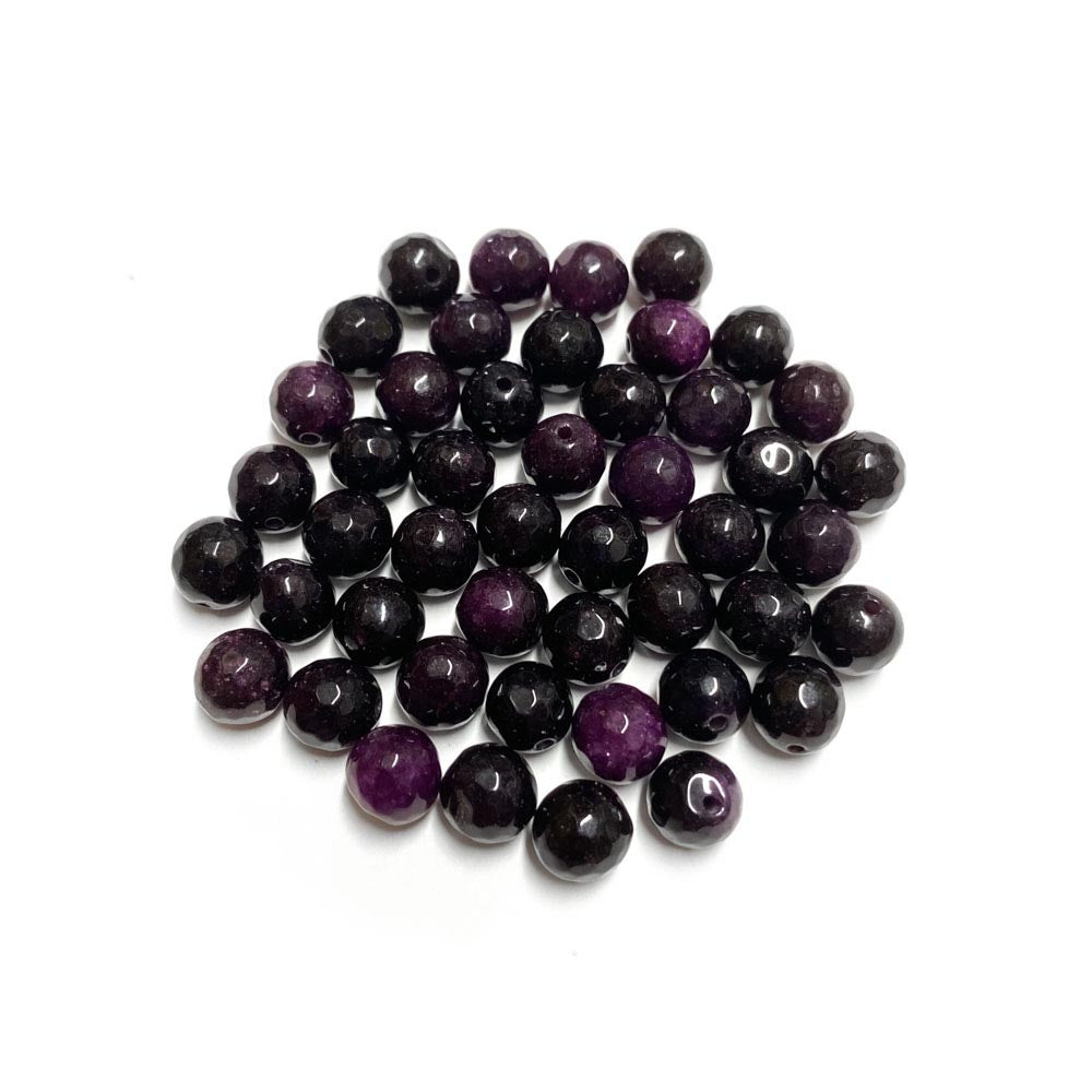 Contas de pedra semipreciosa facetadas roxo profundo