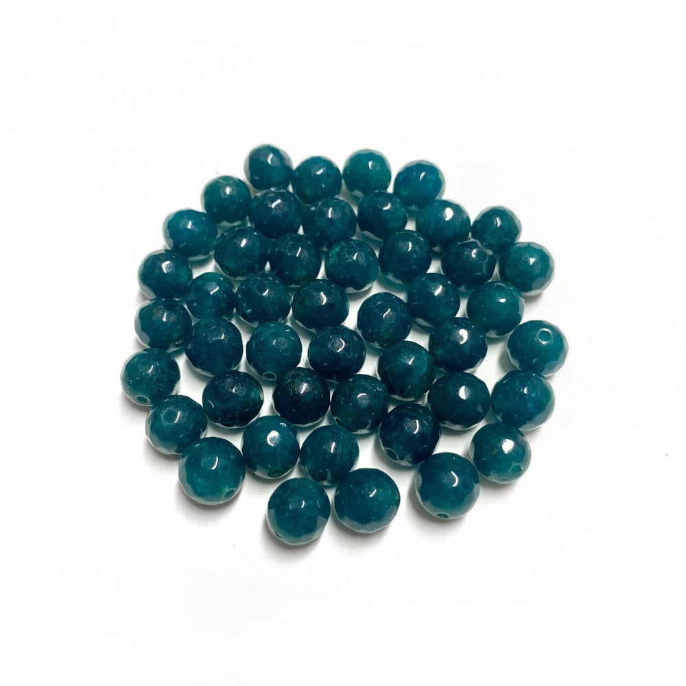 Contas de pedra semipreciosa facetadas verde azulado
