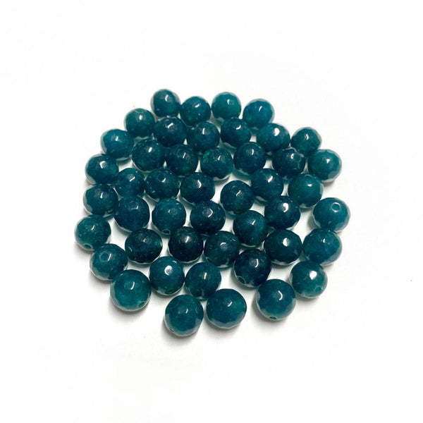 Contas de pedra semipreciosa facetadas verde azulado