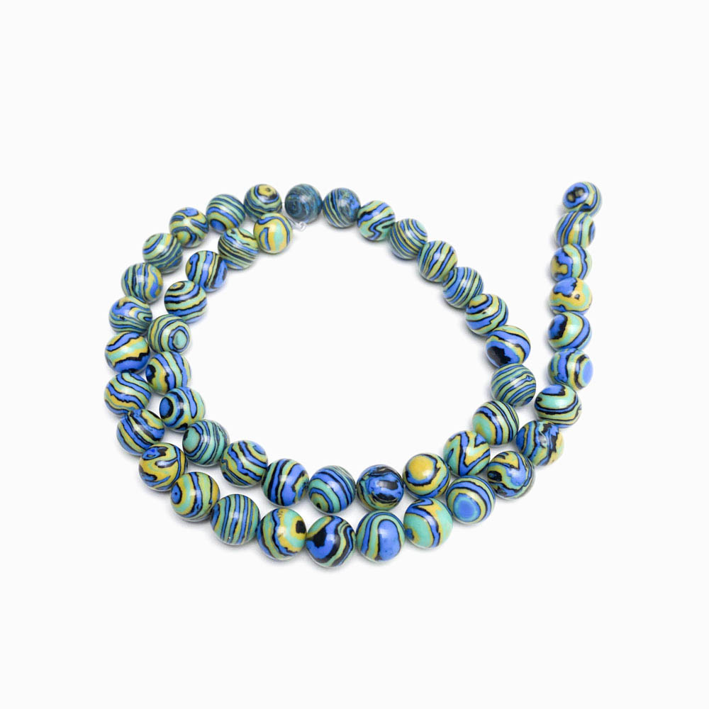 Fiada Contas Malaquita Azul 8mm