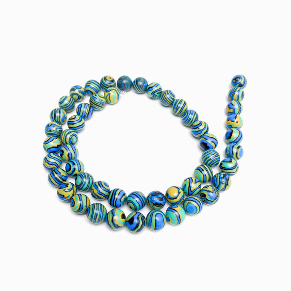 Fiada Contas Malaquita Azul 8mm