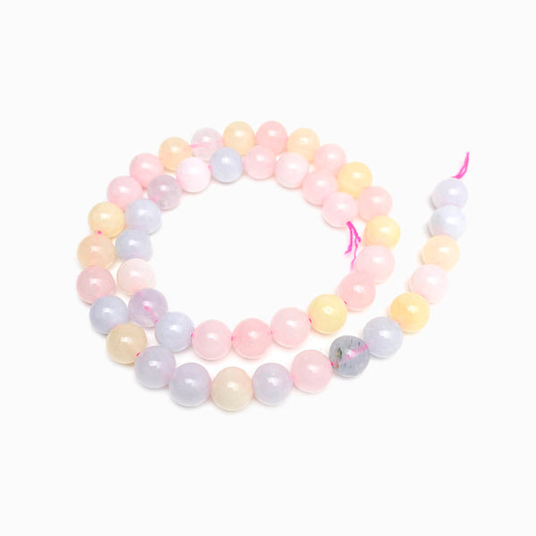 Fiada Contas Quartzo Rosa e Azul Mix 8mm