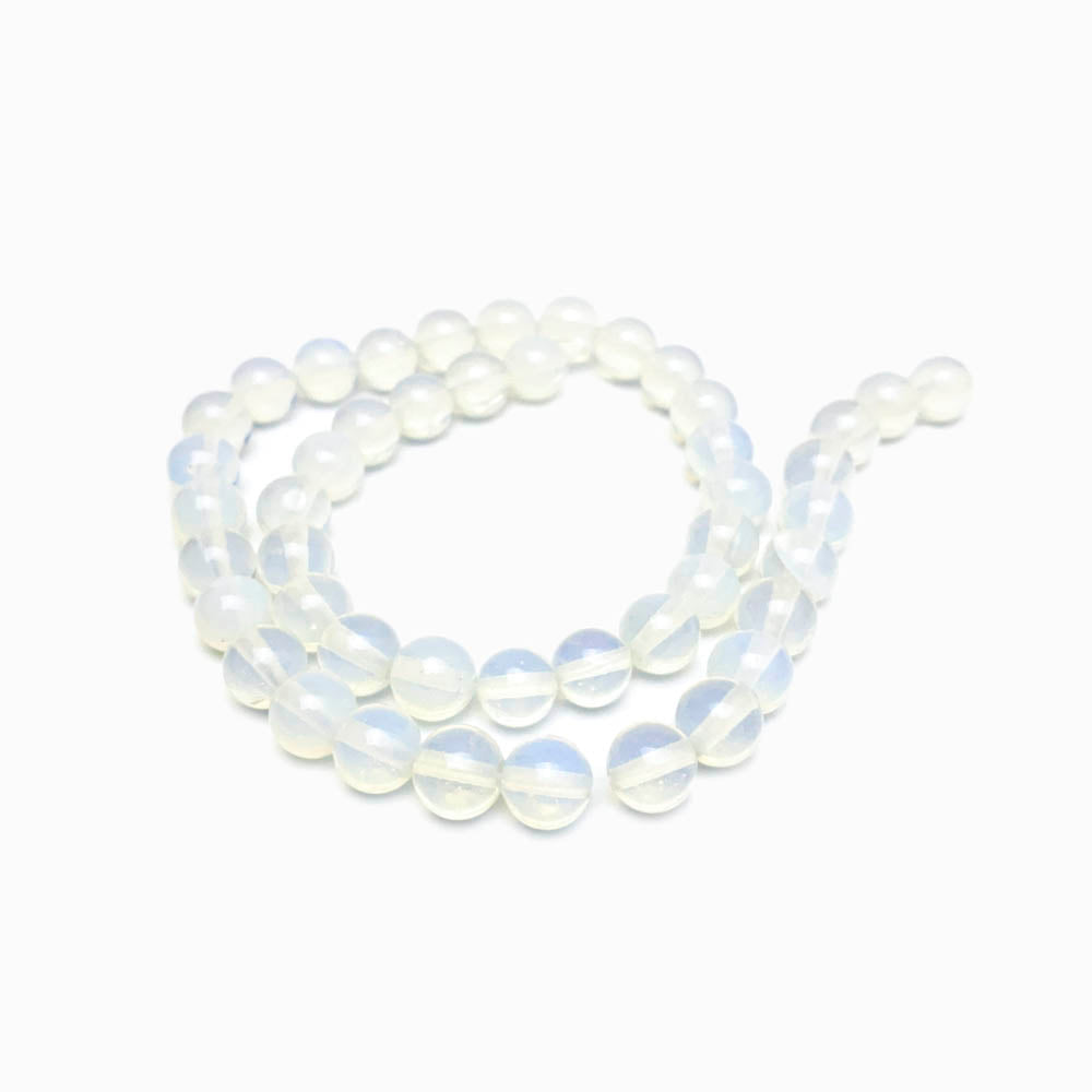 Fiada Contas Pedra da Lua Opalina 8mm