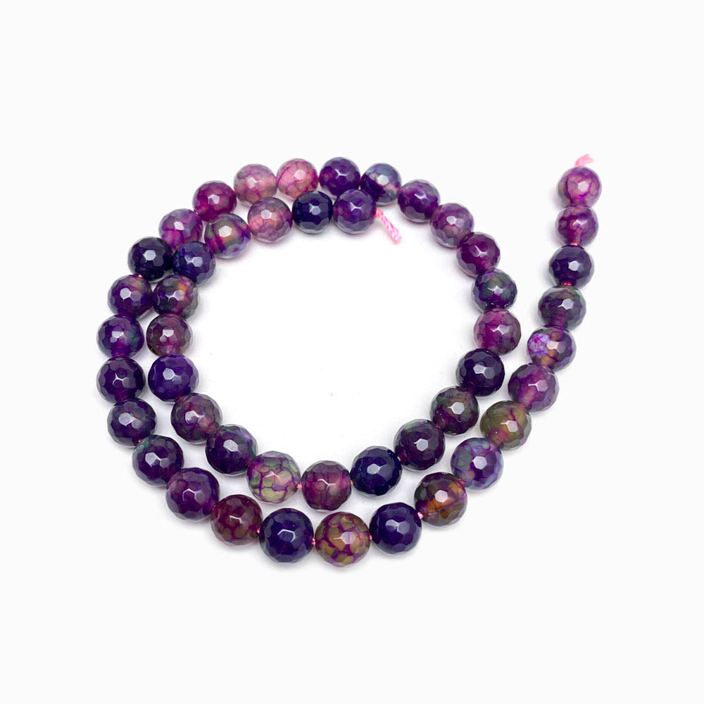 Contas de pedra agata facetadas