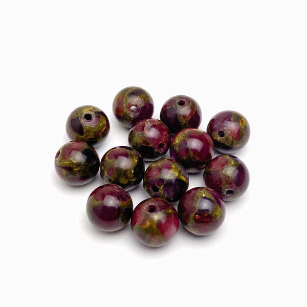 Contas de pedra calcedónia bordeaux