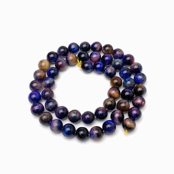 Fiada contas olho de tigre roxo 8mm