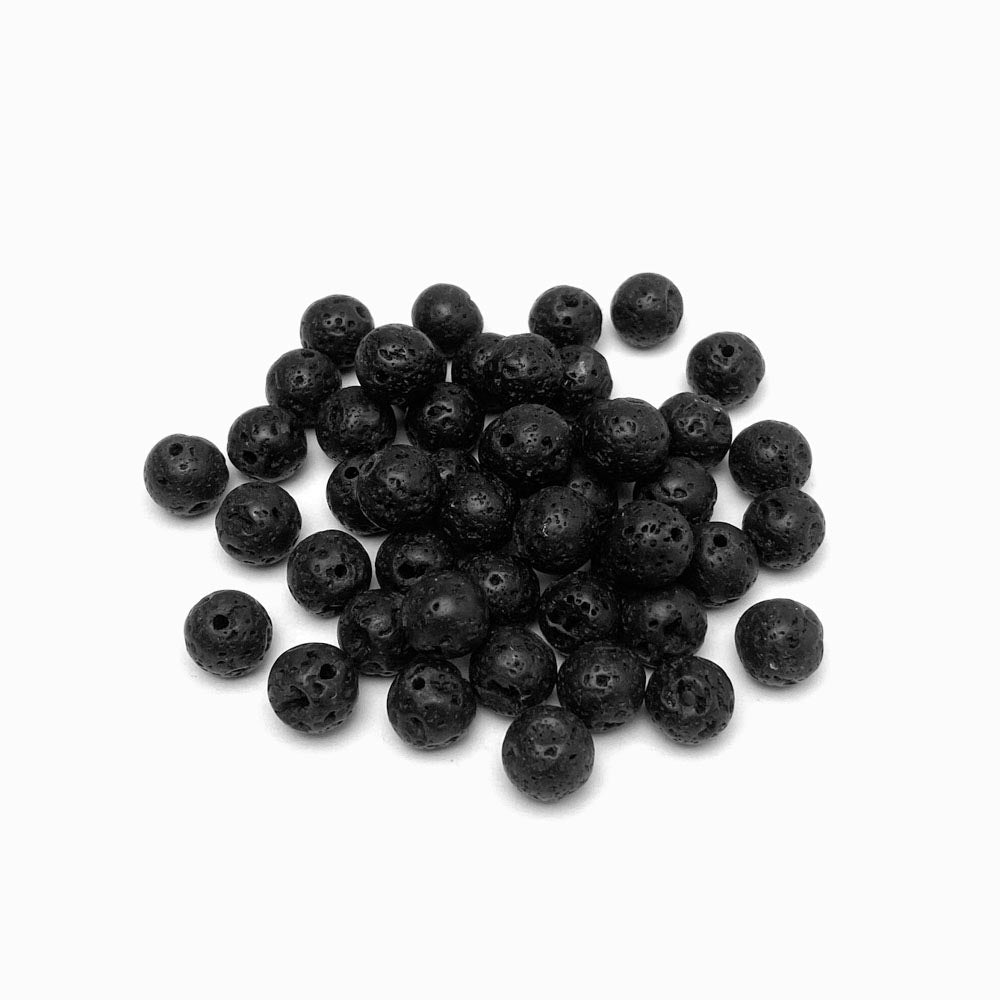Contas de pedra vulcânica preto