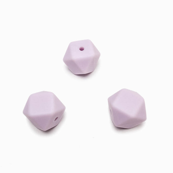 Contas de silicone hexagonal lavanda
