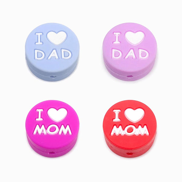 Contas de silicone I Love Mom