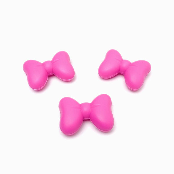 Laço em silicone para montar porta-chucha rosa choque