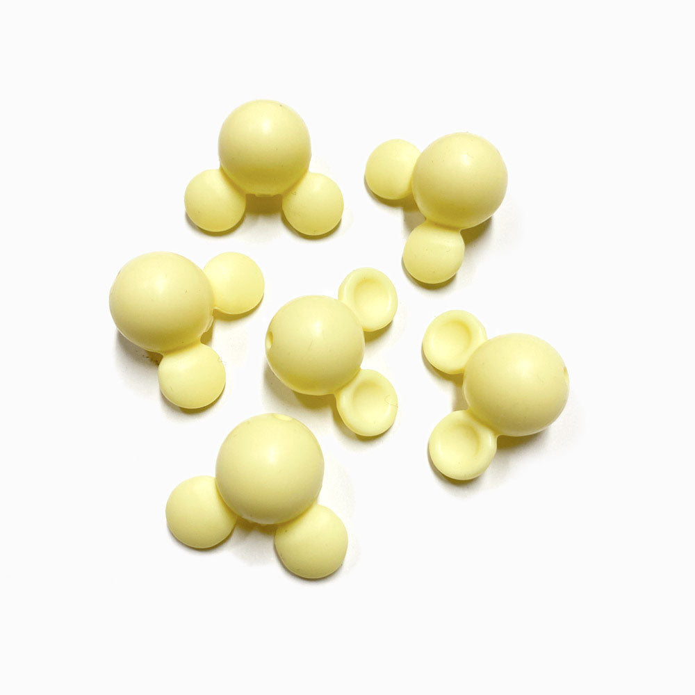 Cabeça de mickey em silicone para montar porta-chucha amarelo