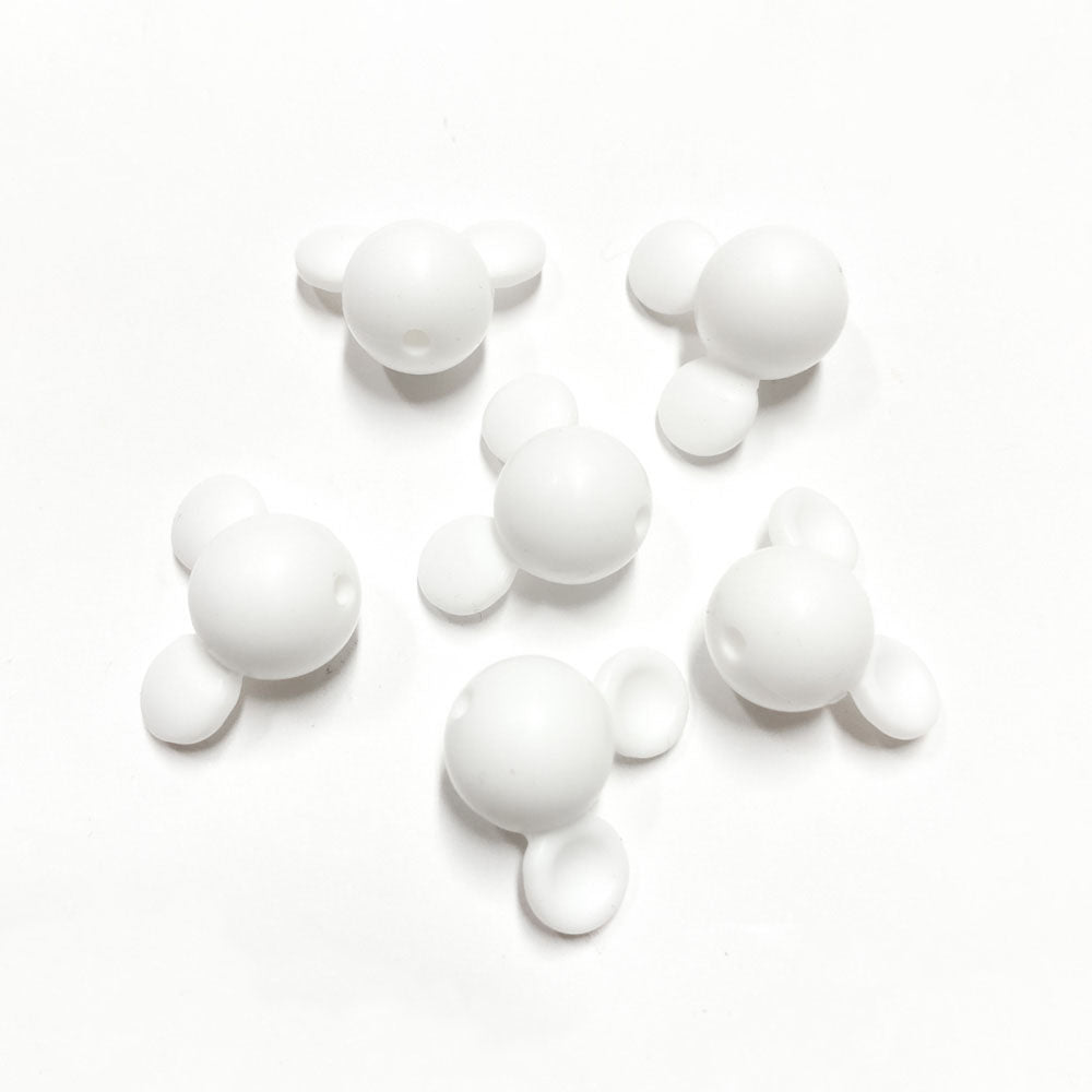 Cabeça de mickey em silicone para montar porta-chucha branco