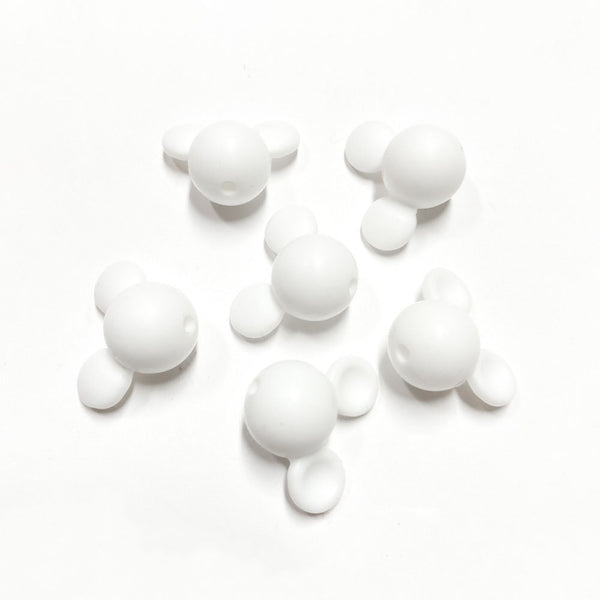 Cabeça de mickey em silicone para montar porta-chucha branco