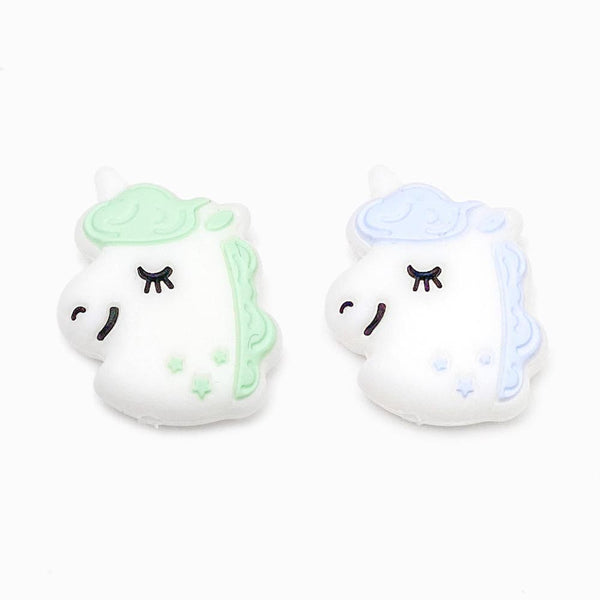 Contas de silicone cabeça de unicórnio para montar porta-chucha