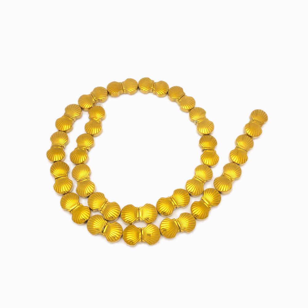 Contas de hematita concha dourado