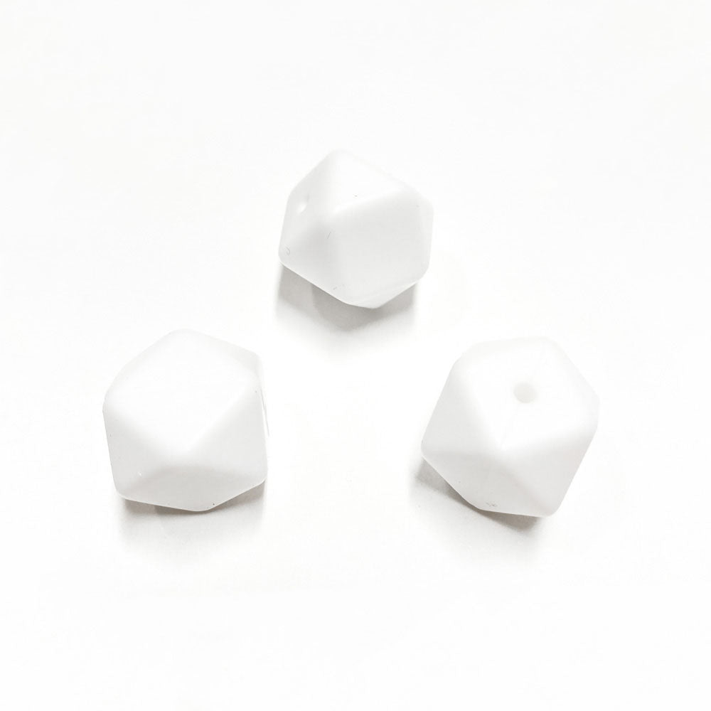 Contas de silicone hexagonal branco