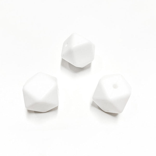 Contas de silicone hexagonal branco