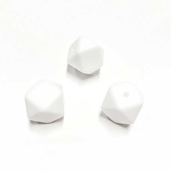 Contas de silicone hexagonal BRANCO
