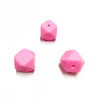 Contas de silicone hexagonal rosa forte