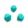 Contas de silicone hexagonal turquesa