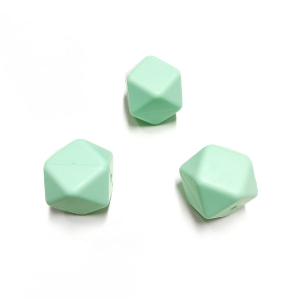 Contas de silicone hexagonal VERDE ÁGUA