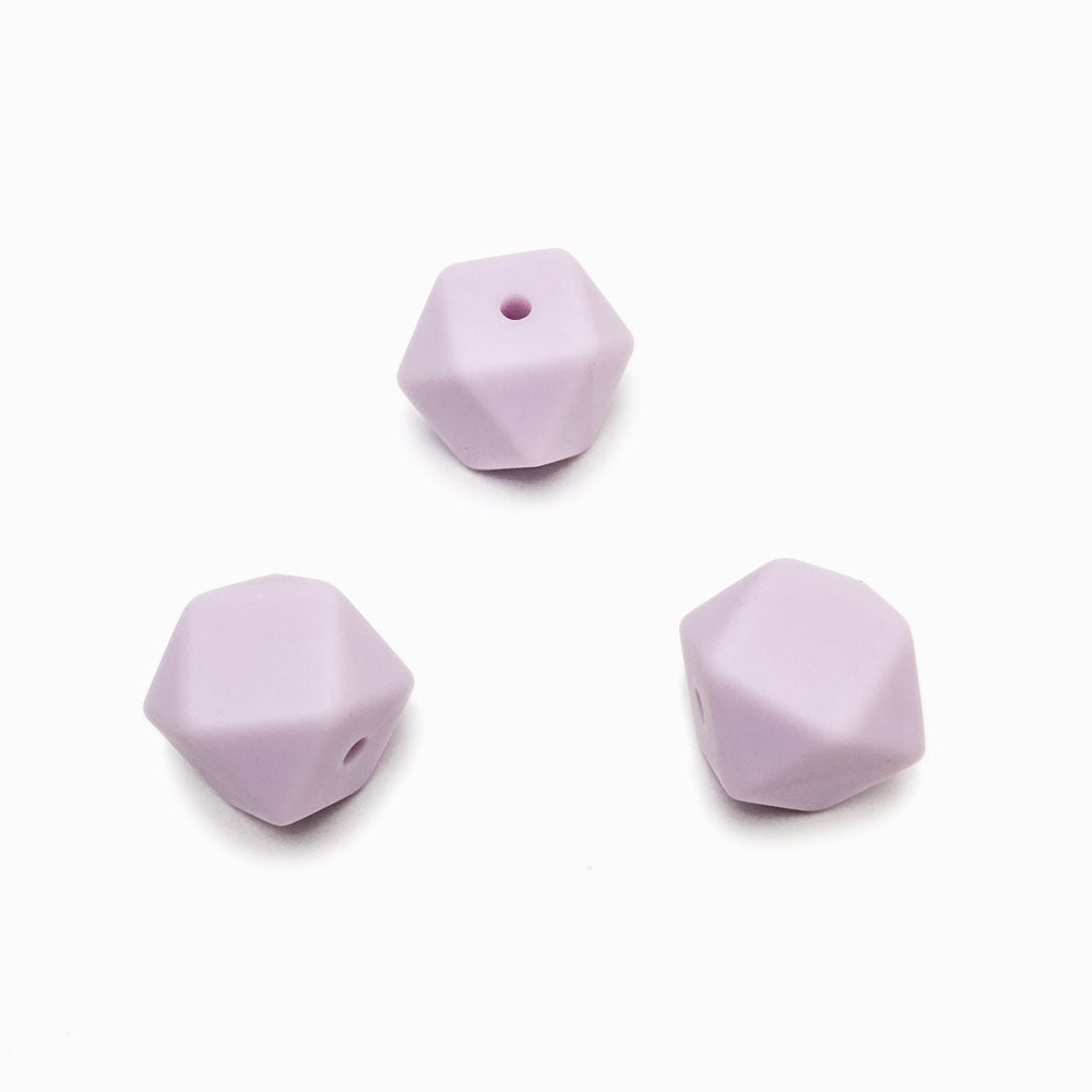 CONTAS DE SILICONE HEXAGONAL LAVANDA