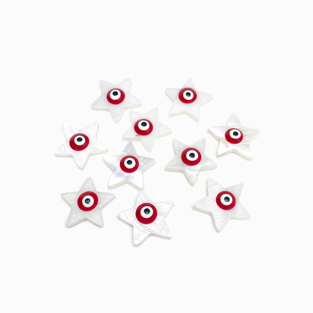 Entremeio Estrela Madrepérola com Olho Turco 15mm