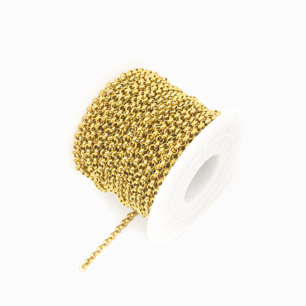 corrente aço inox malha portuguesa dourado